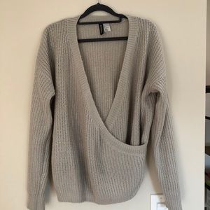 Super soft criss cross deep V sweater